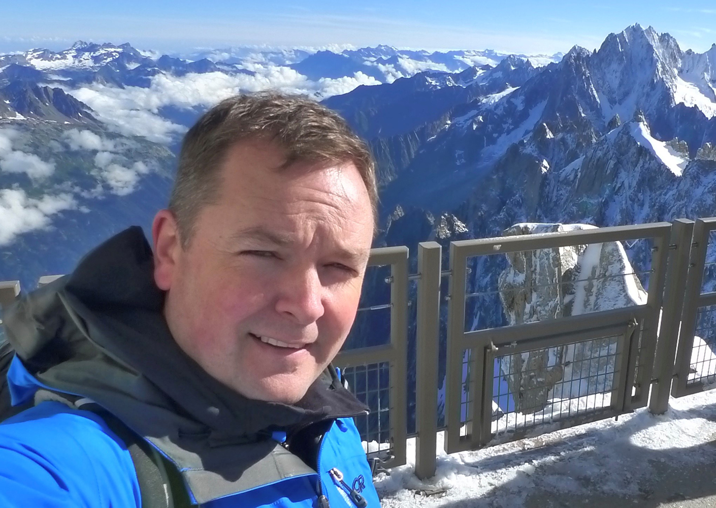 Selfie of Derek in the Alps