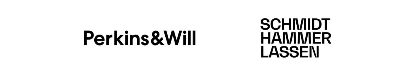 Logos of Perkins&Will and Schmidt Hammer Lassen.