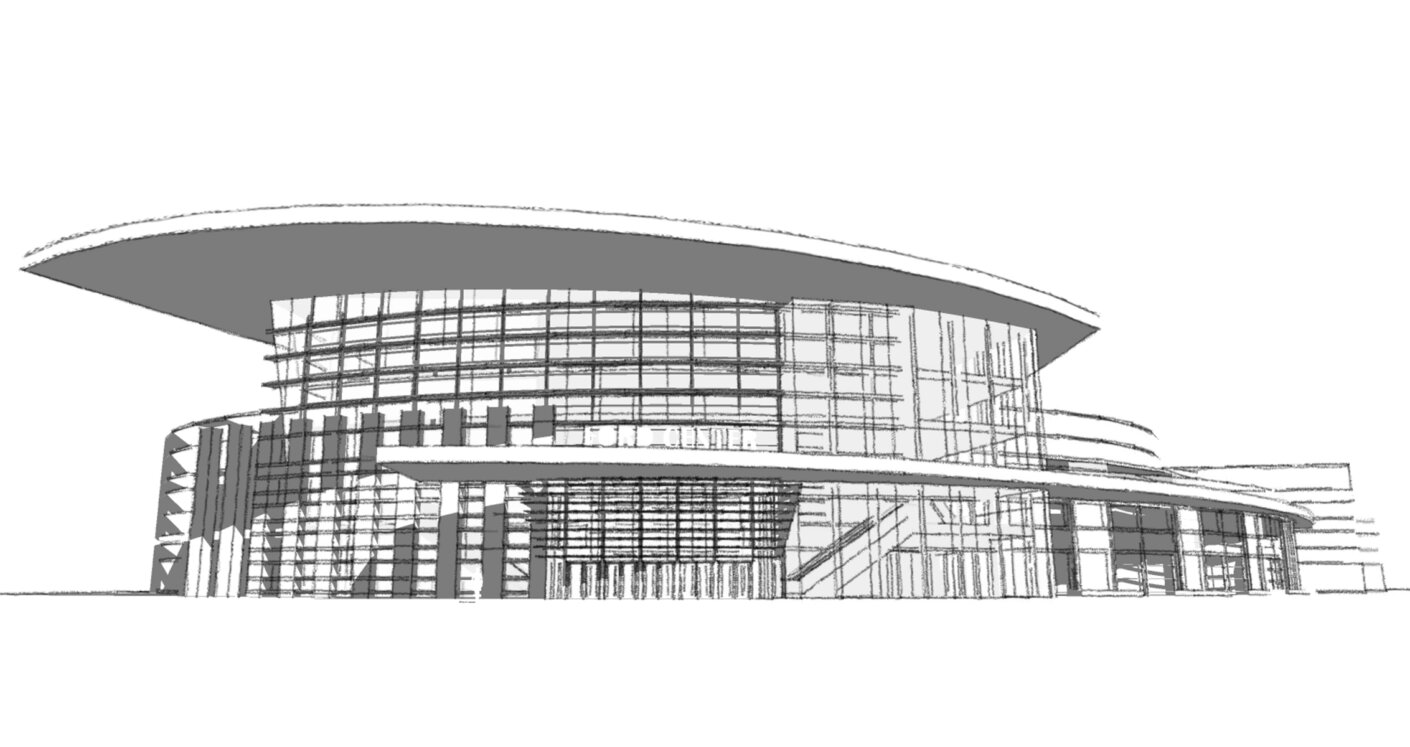 oklahoma city arena exterior sketch