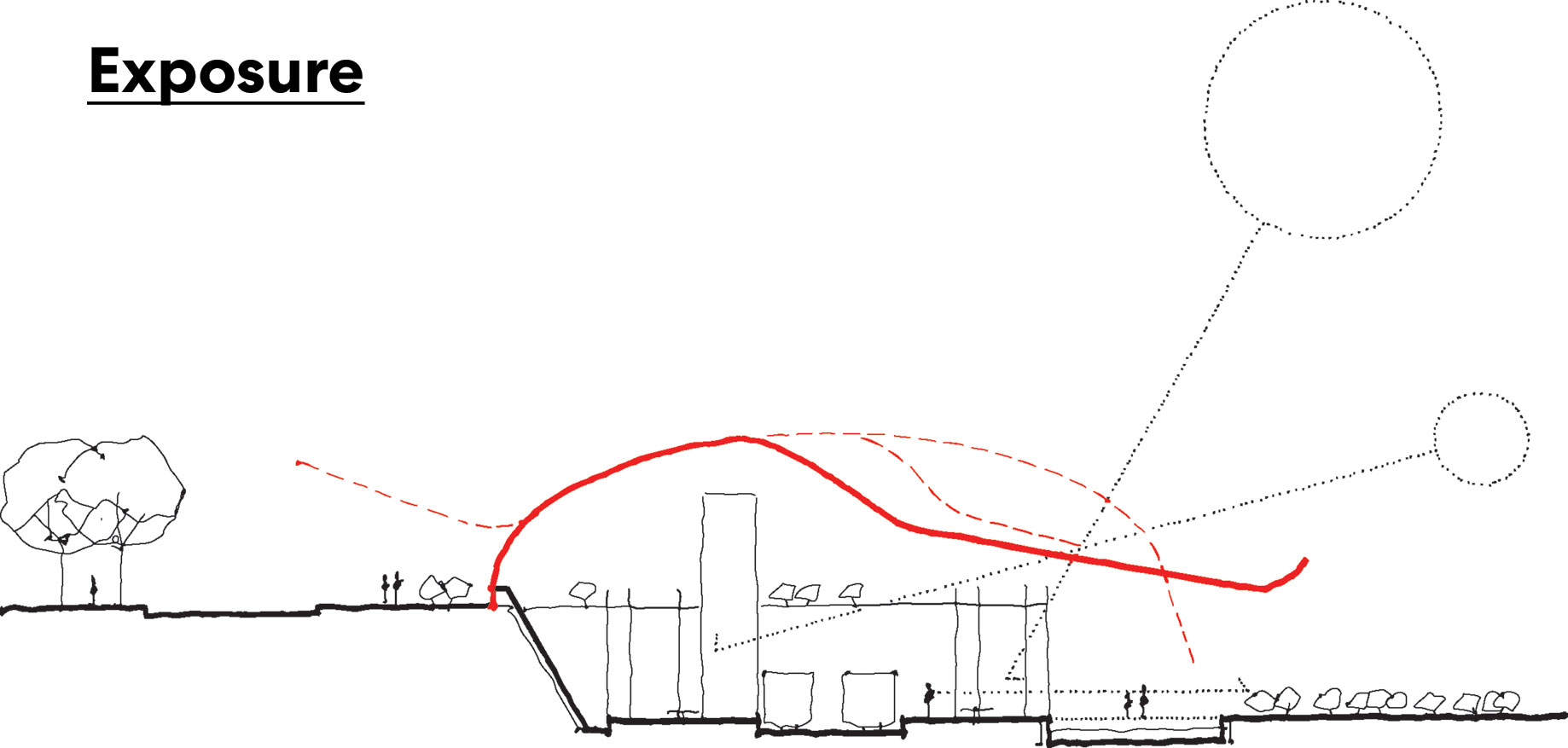 Sketch showing principal architectural elements of stations.