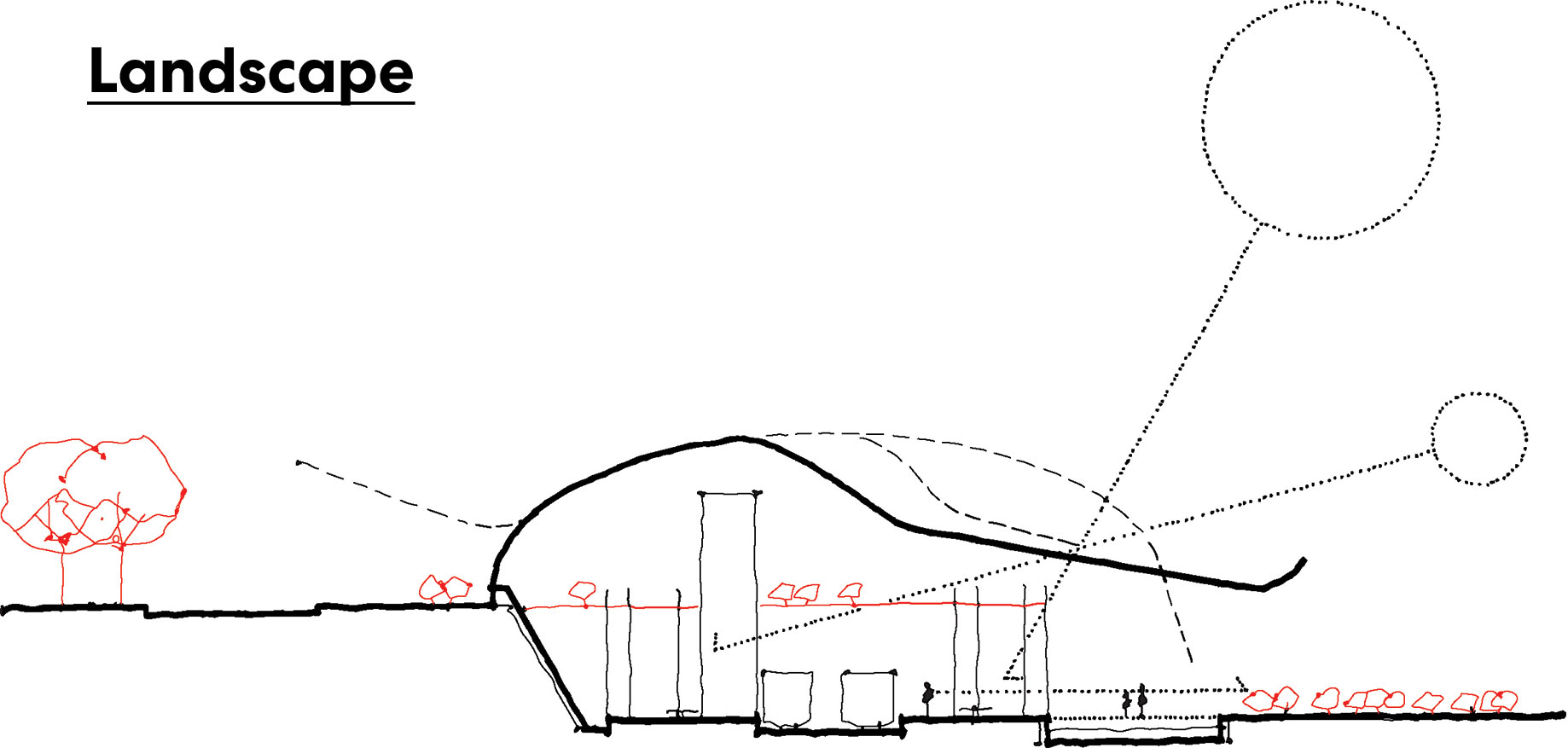 Sketch showing principal architectural elements of stations.