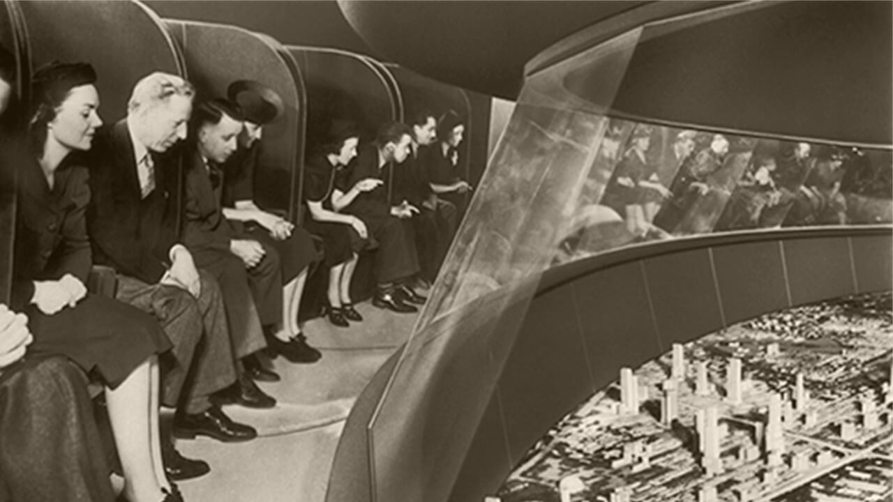 Spectators at the General Motors Futurama Exhibit at the 1939 World's Fair
