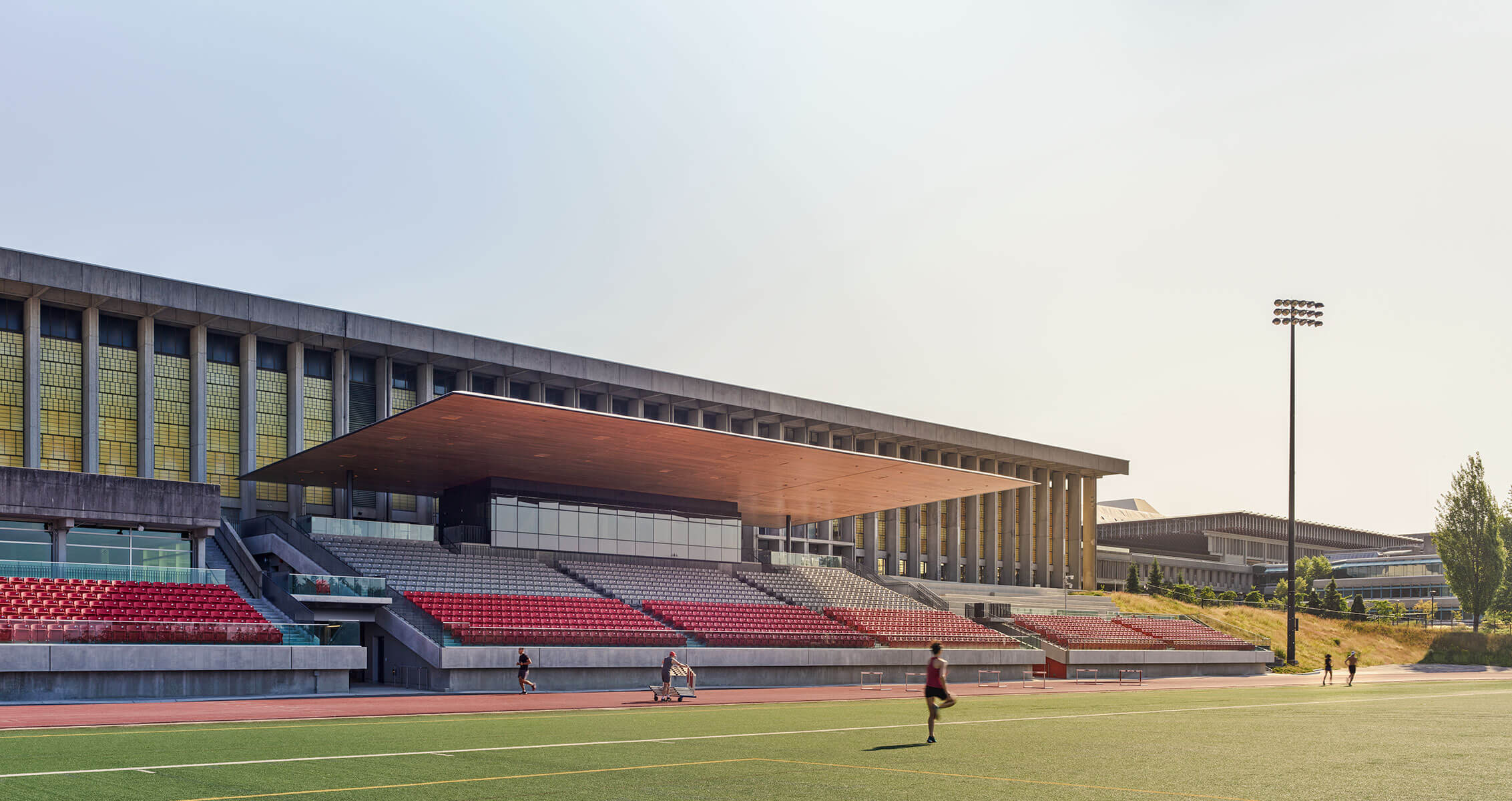 View of SFU Stadium from the field.