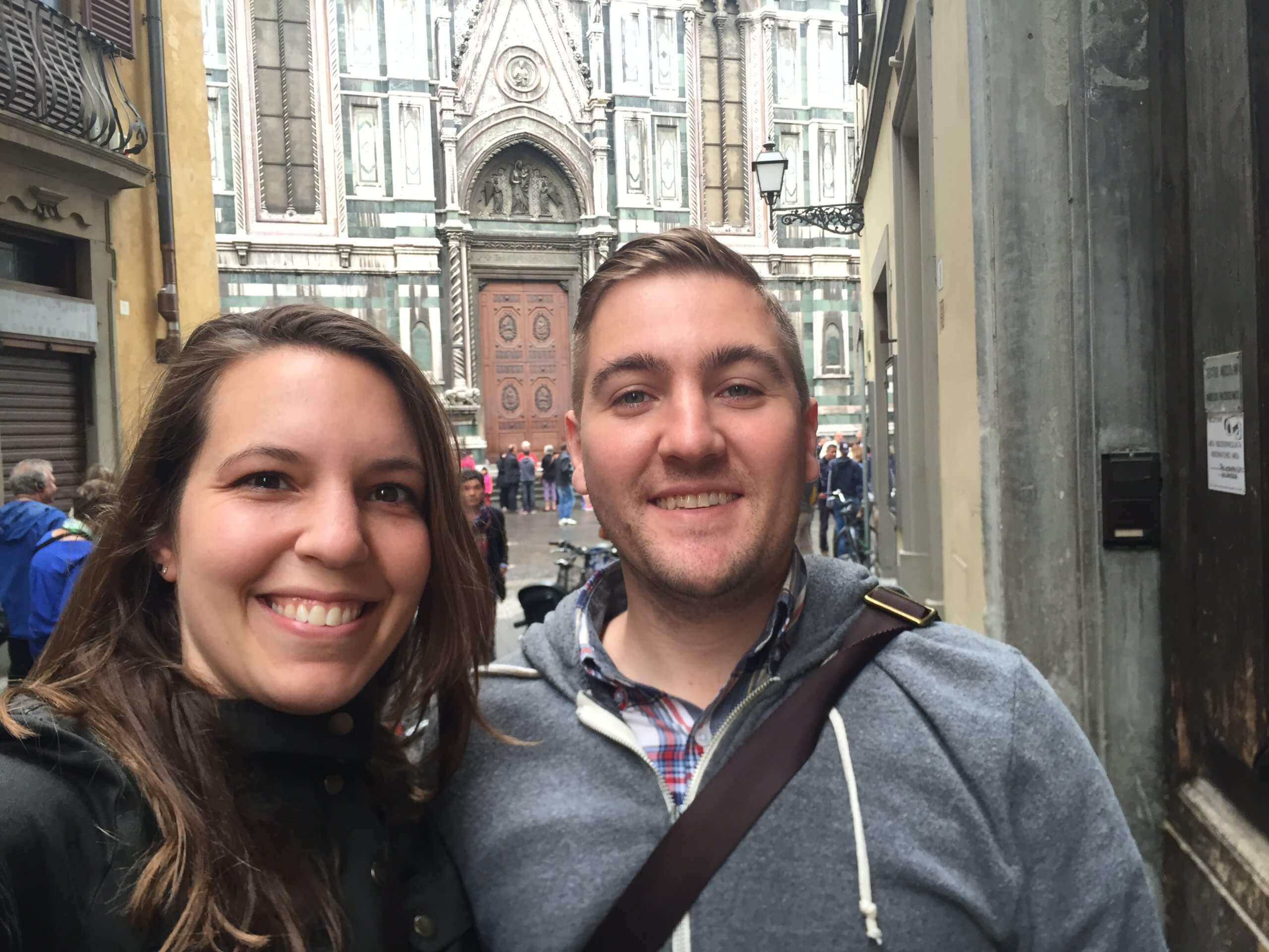 Nicole Seekely and her fiance in Florence,
