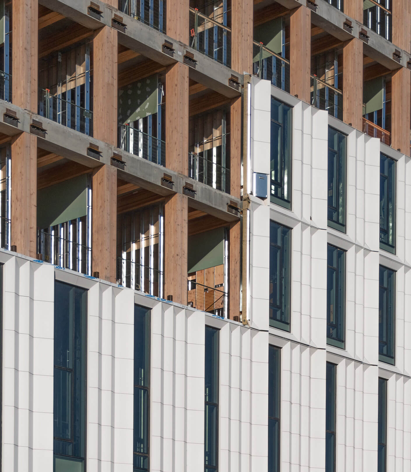 Construction of UBC MacIsaac Health Building showing structure and facade