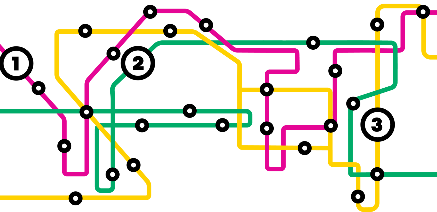 Colorful drawing that mimics transit map