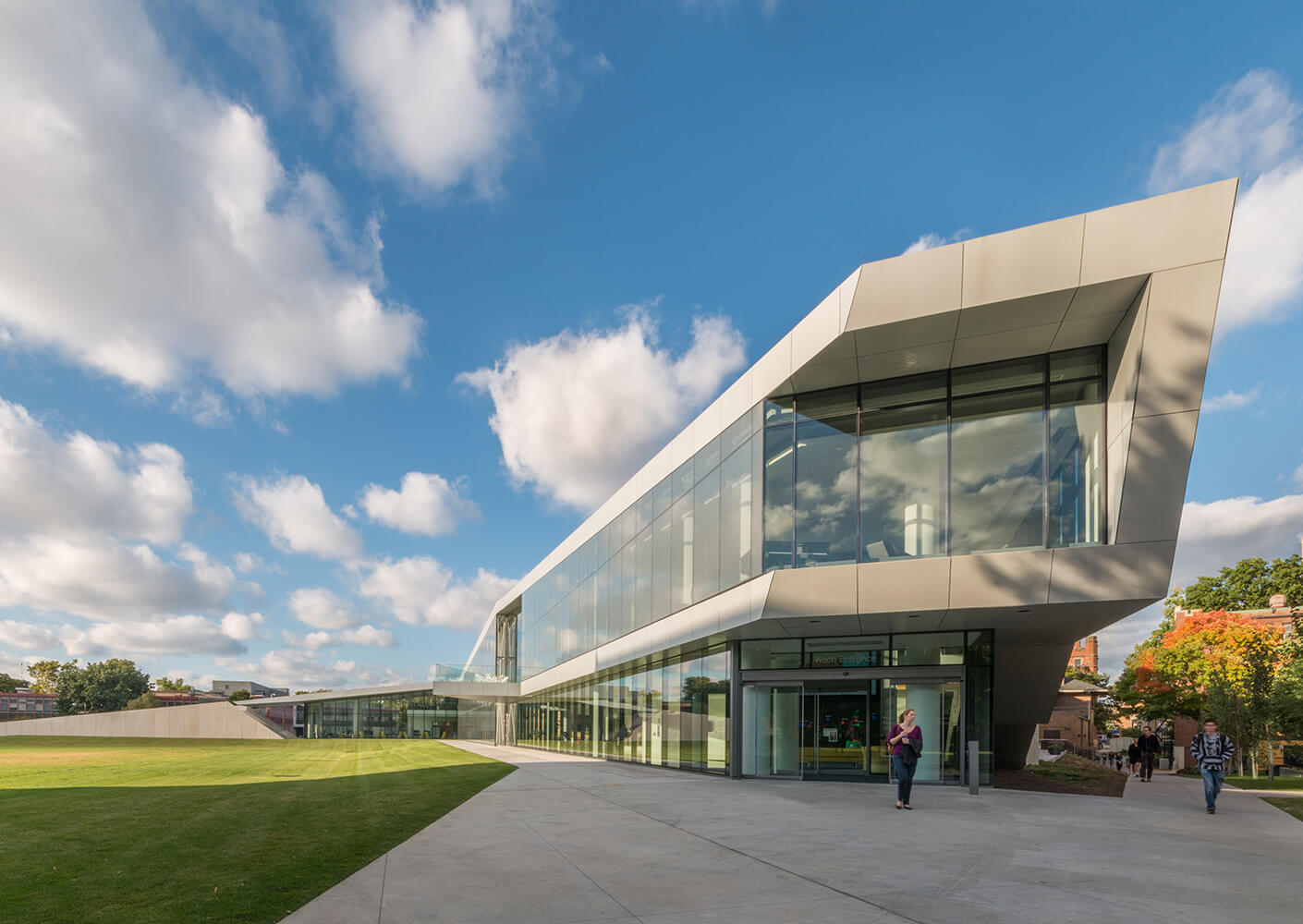 Perspective view of Tinkham Veale University Center building and landscape
