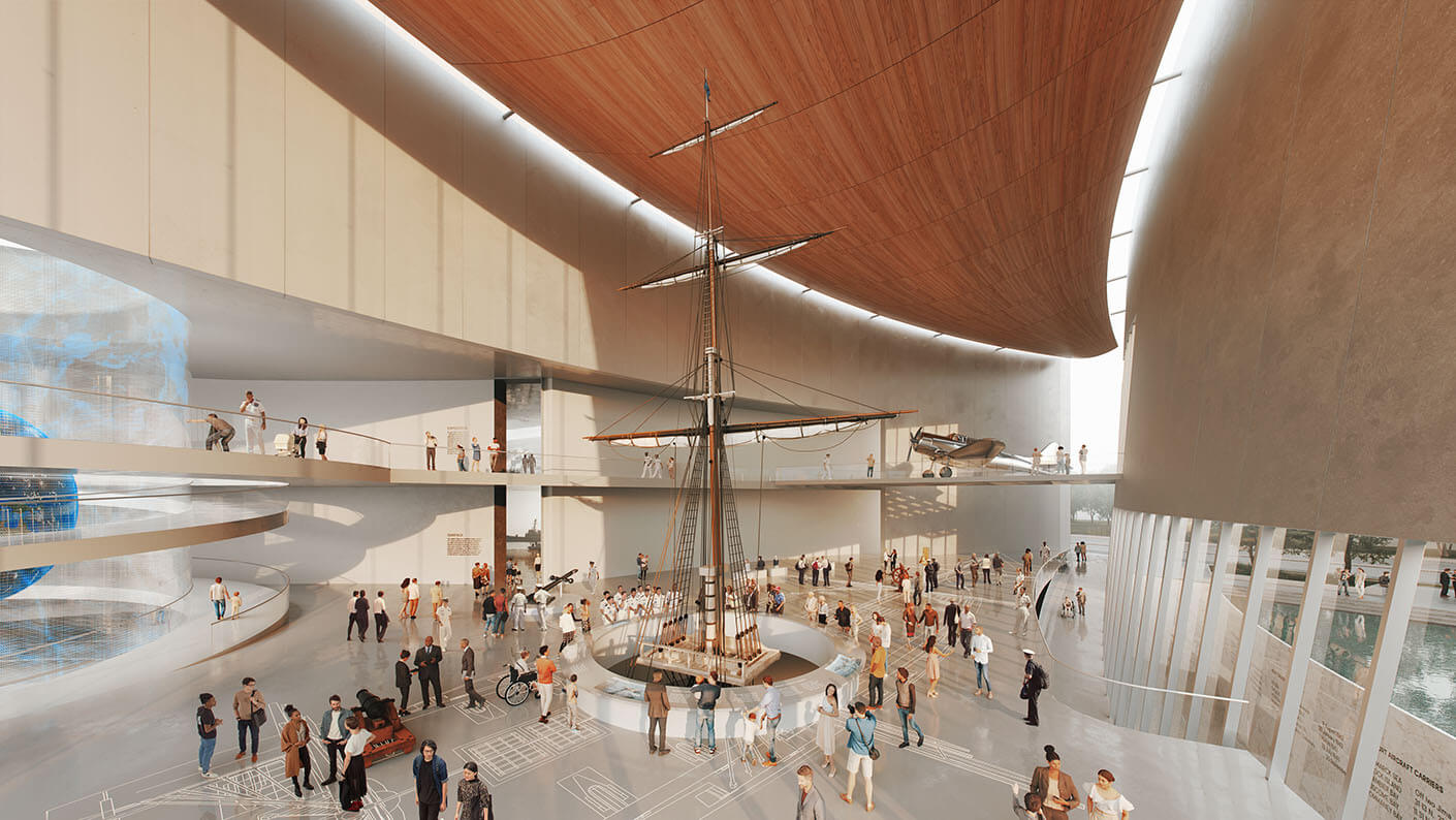Conceptual rendering of museum atrium