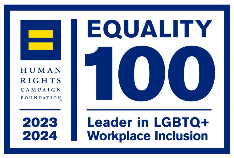 Human Rights Campaign Foundation 2023-2024 EQUALITY 100, Leader in LGBTQ+ Workplace Inclusion