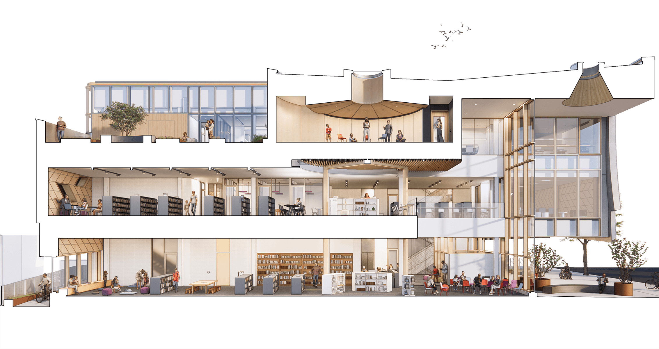 Perspective Rendering of Dawes Road Library