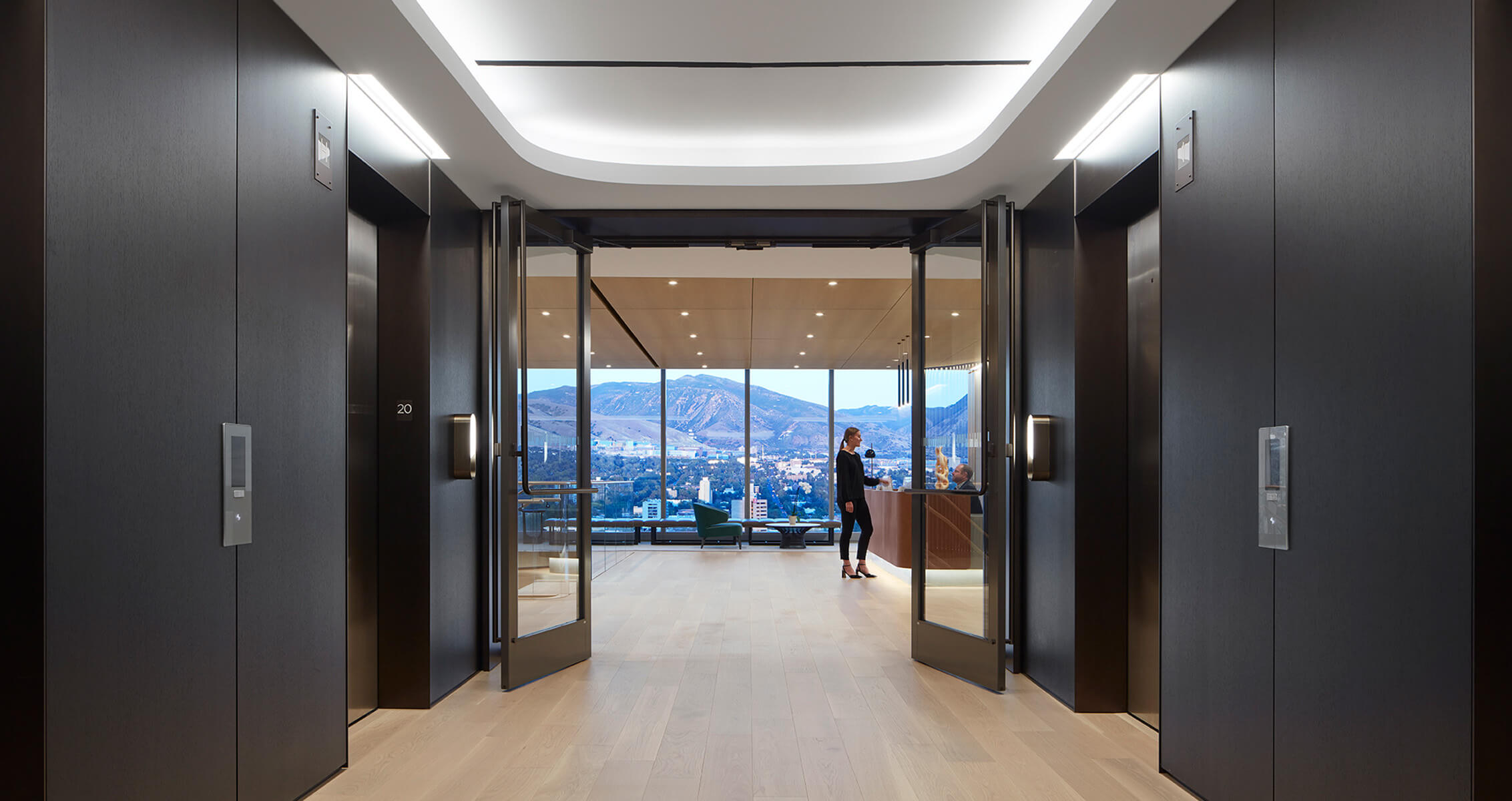 Elevator lobby with few of mountains