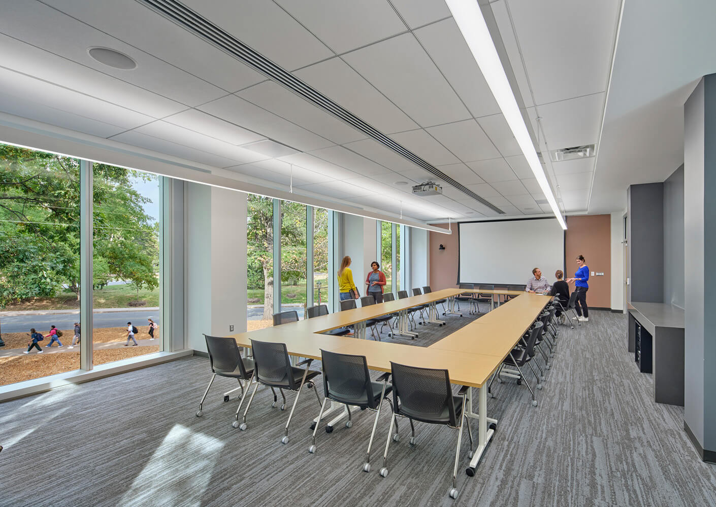 Classroom with seating and window