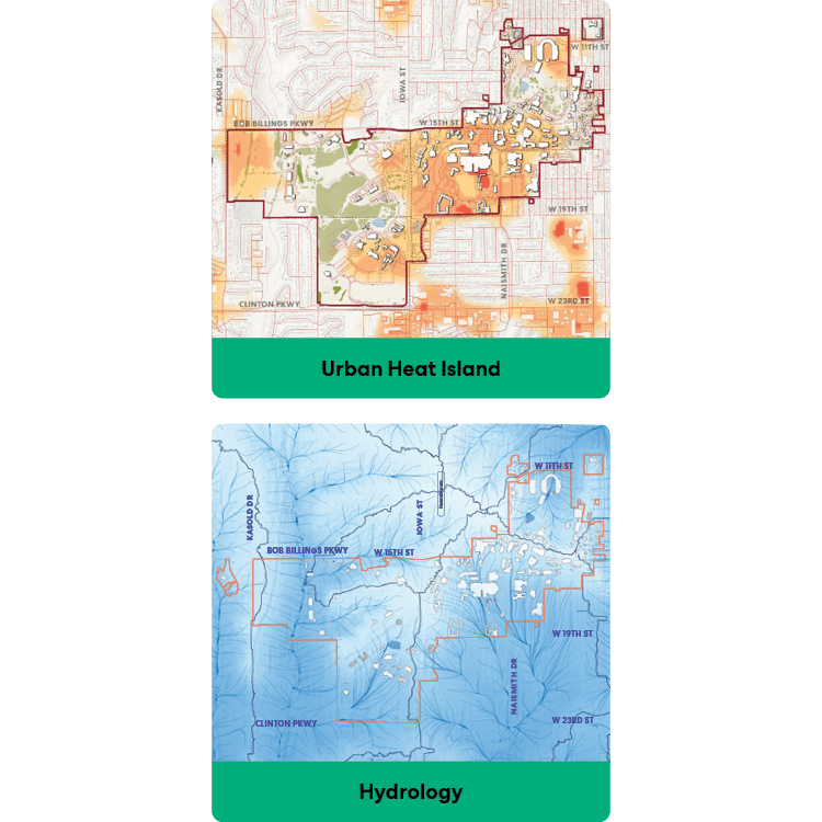 Composite image of campus analysis diagrams.