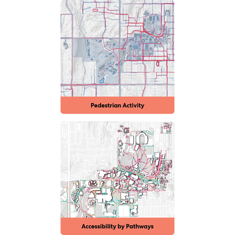 Composite image of campus analysis diagrams.