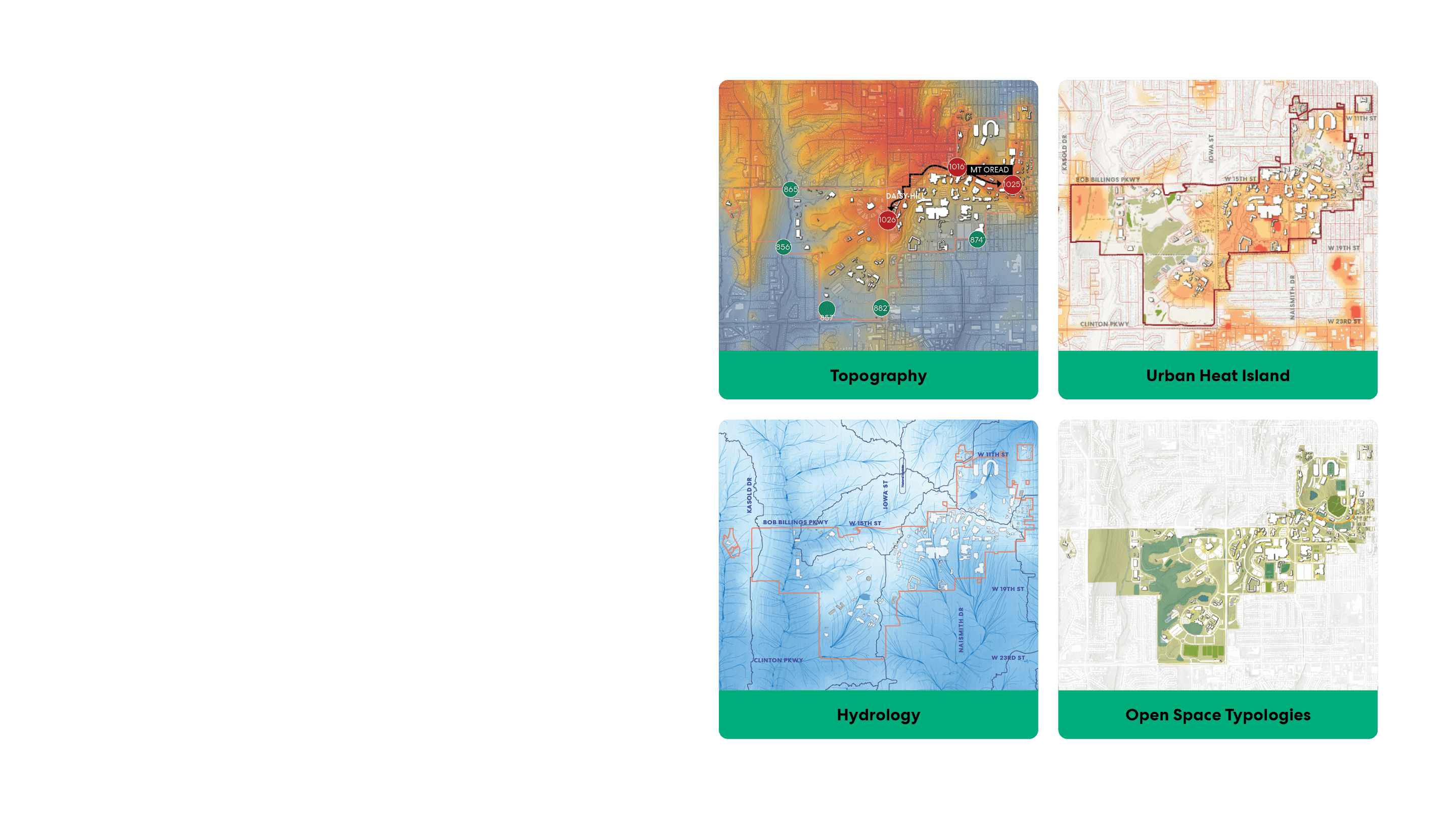 Composite image of campus analysis diagrams.