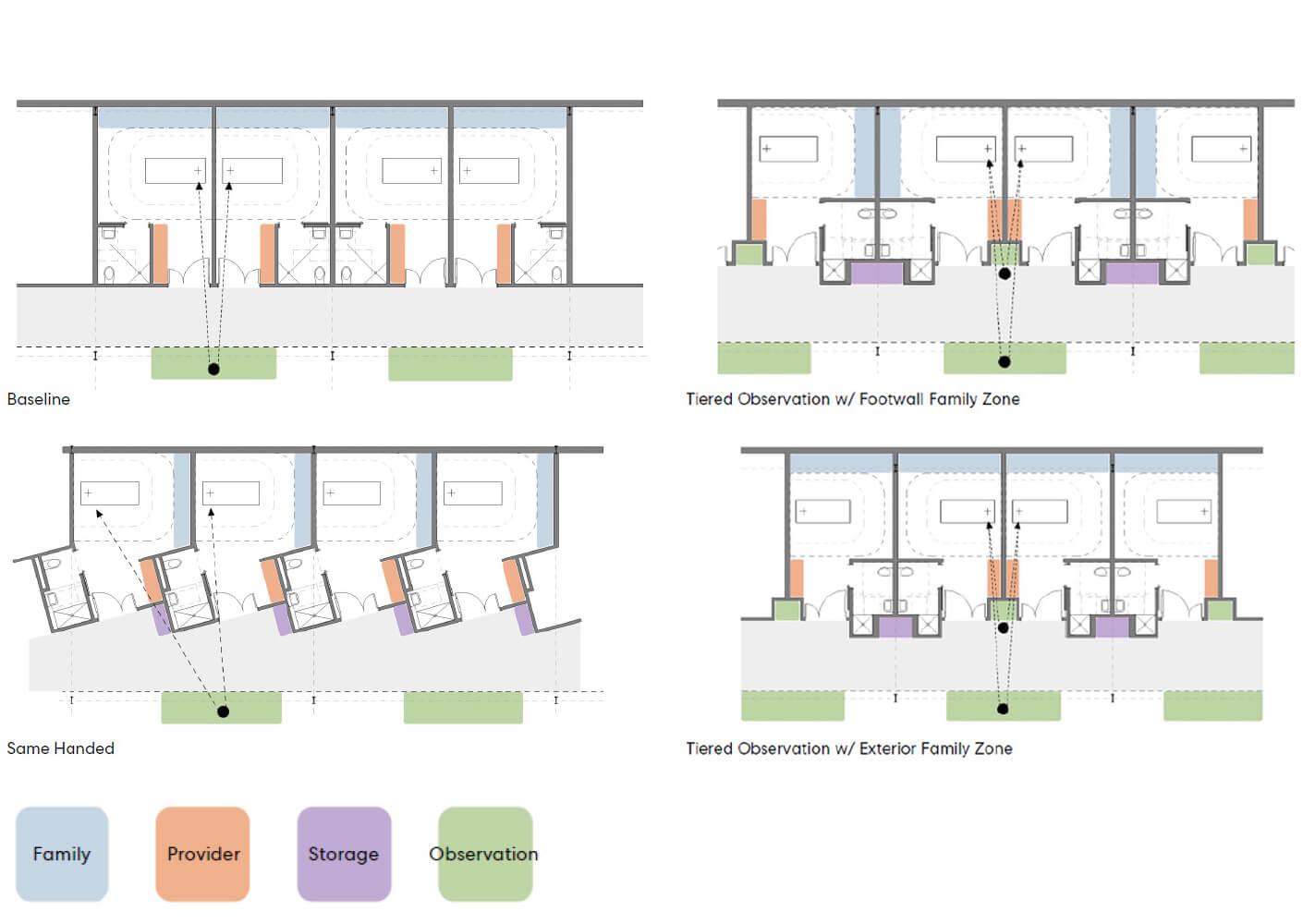 room floor plan diagrams of patient room layouts