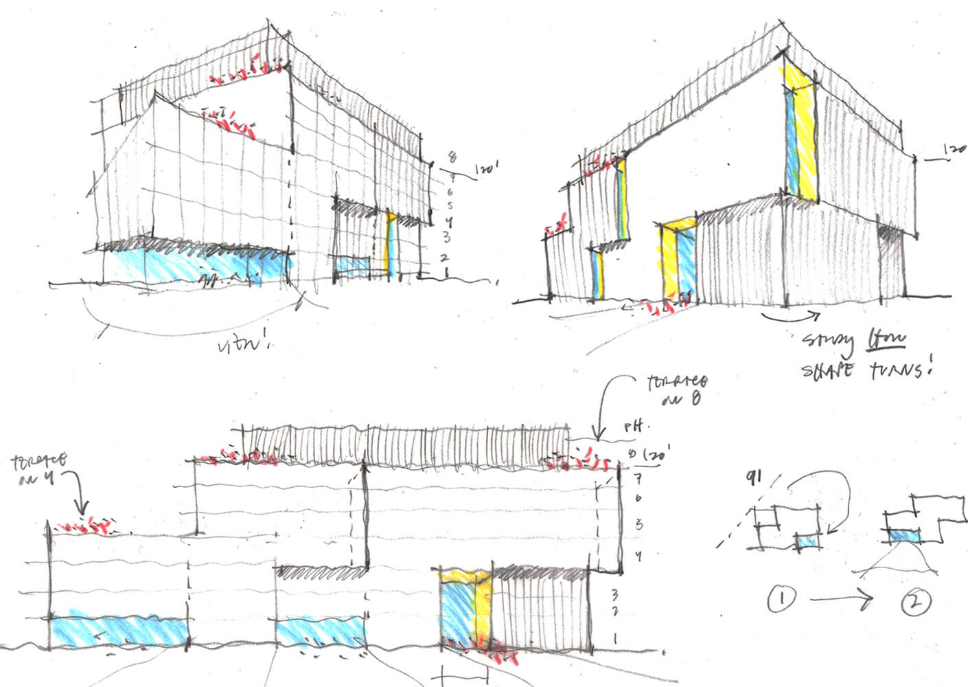 hand-drawan sketch of building