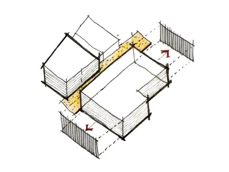 hand-drawan sketch of plaza