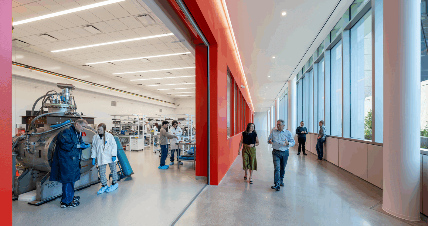 Corridor with lab space