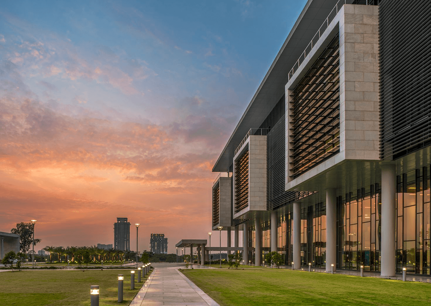 Exterior view with sunset