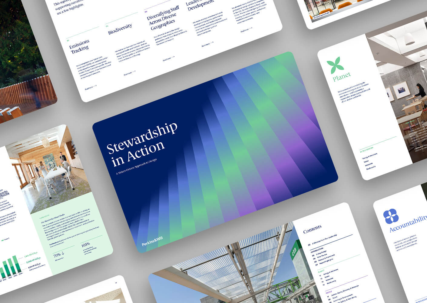 Collage of pages from the impact report.