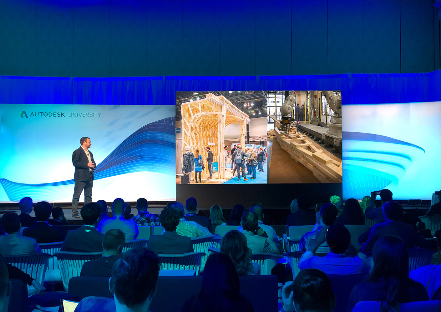 Expert speaker at Autodesk University presenting innovative architectural designs.